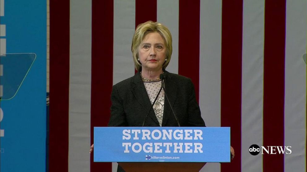 Hillary Clinton speaks to supports in Columbus, Ohio, June 21, 2016.