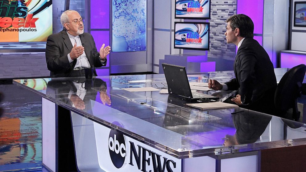 Iranian Foreign Minister Javad Zarif is interviewed by ABC's George Stephanopoulos for "This Week" on Sunday September 29, 2013.