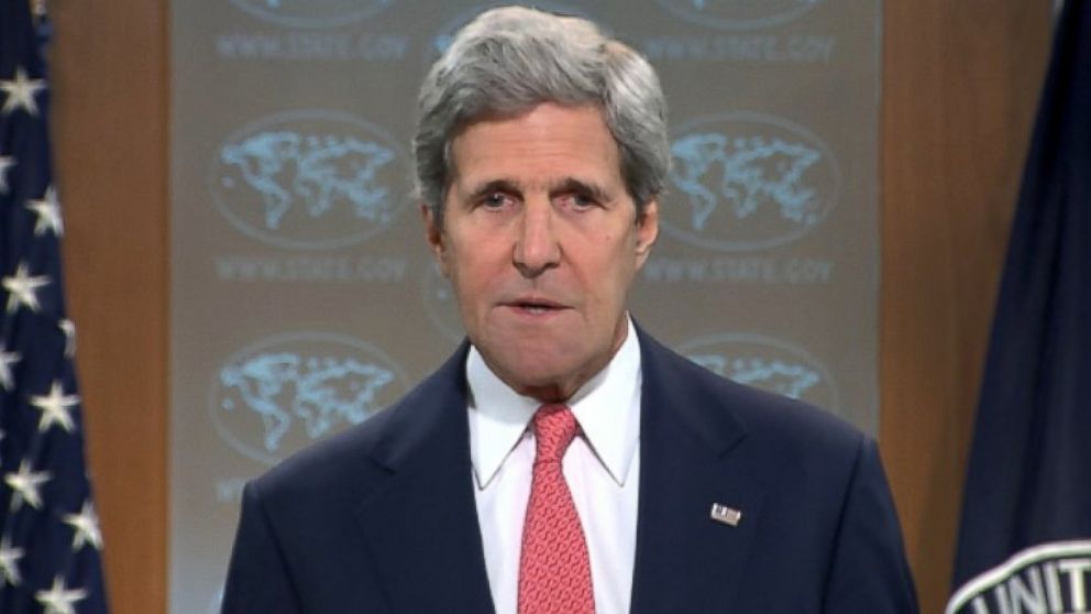 John Kerry holds a presser to discuss the situation in Ukraine, April 24, 2014, in Washington.