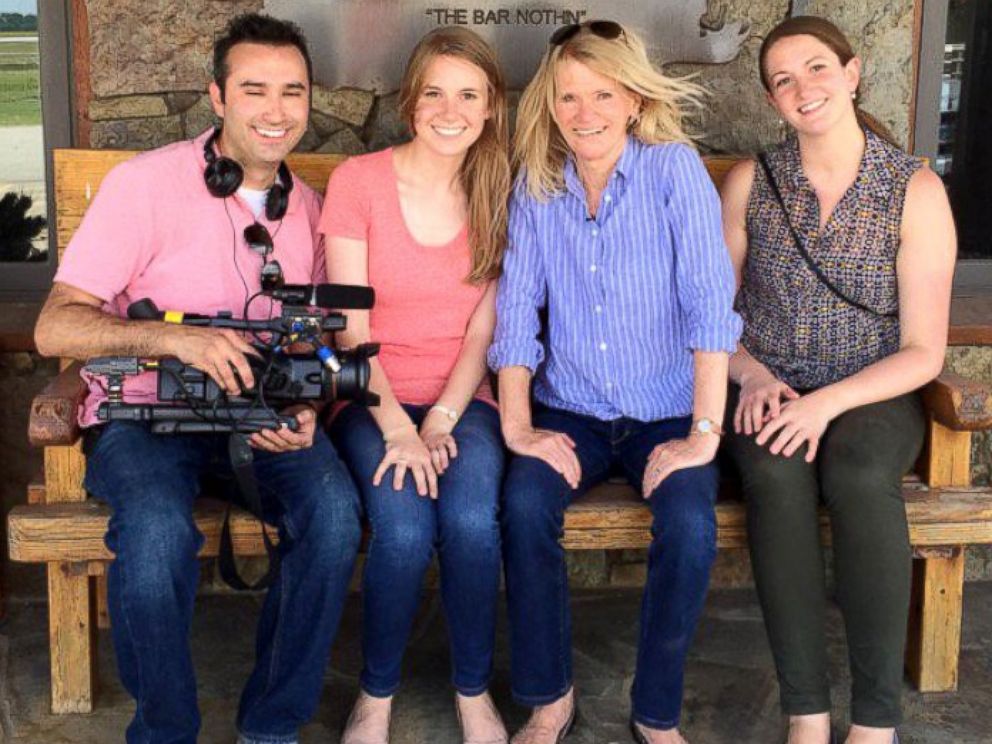 PHOTO: ABC News' Martha Raddatz and team in Ardmore, Texas during their road trip from Dallas to Cleveland, July 12, 2016.