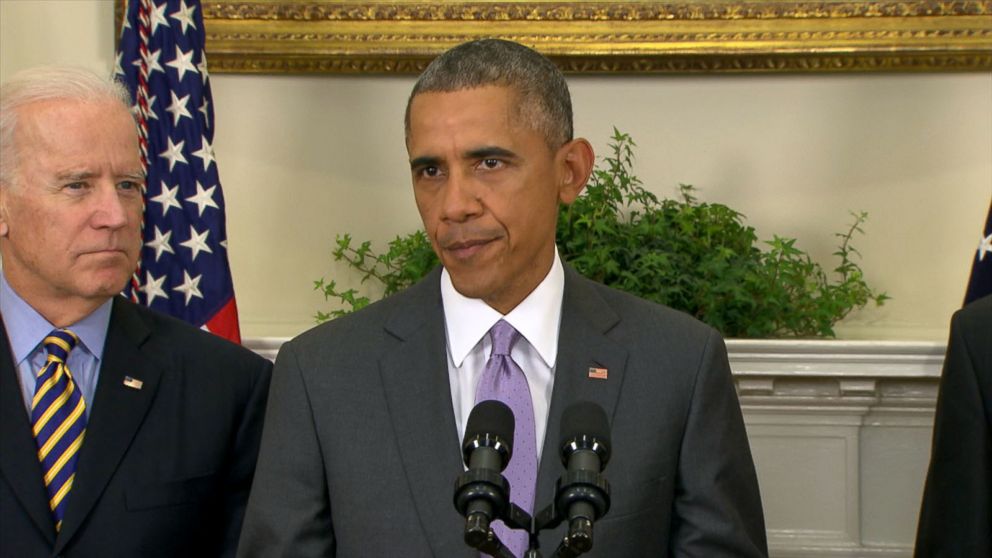 PHOTO: President Obama addresses the nation on the use of military force to combat ISIS in the Middle East, Feb. 11, 2015, in Washington.