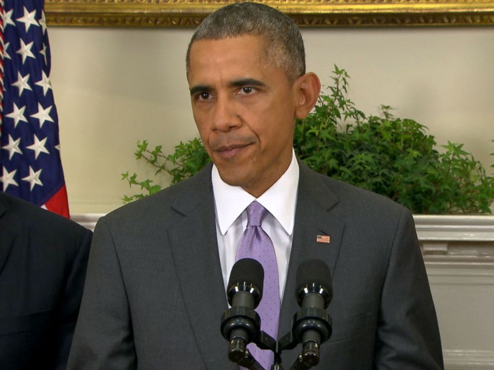 PHOTO: President Obama addresses the nation on the use of military force to combat ISIS in the Middle East, Feb. 11, 2015, in Washington.