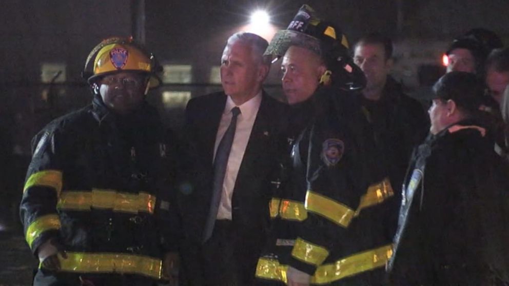 PHOTO: Republican Vice Presidential candidate Mike Pence was on a plane that skidded off the runway at LaGuardia airport in New York, Oct. 27, 2016. 