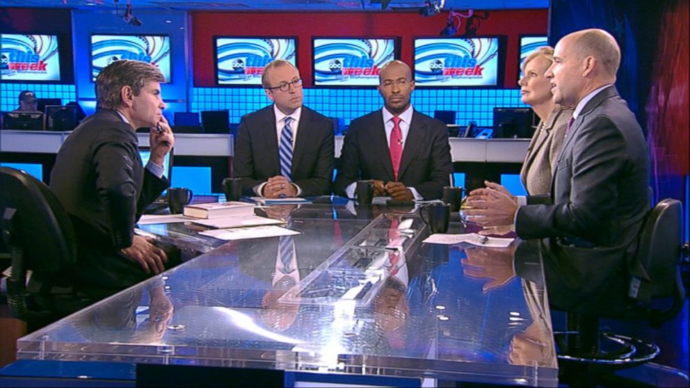 ABC News Political Analyst and Special Correspondent Matthew Dowd, Co-Host, CNN's "Crossfire" and Former Obama White House Green Jobs Adviser Van Jones, ABC News Chief White House Correspondent Jonathan Karl, and The Wall Street Journal columnist Peggy Noonan on 'This Week'