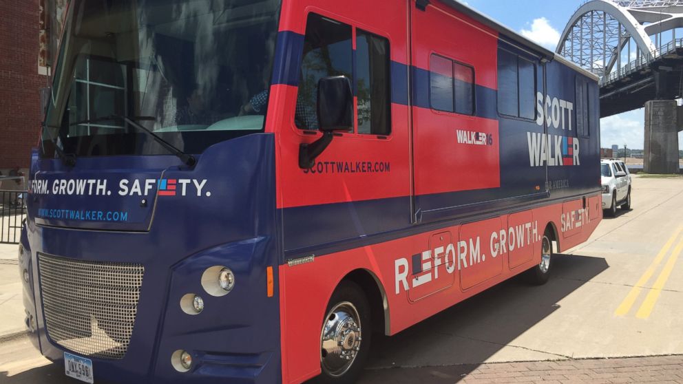 Scott Walker plans to visit all 99 counties in Iowa in this Winnebago RV before the Iowa caucuses. 