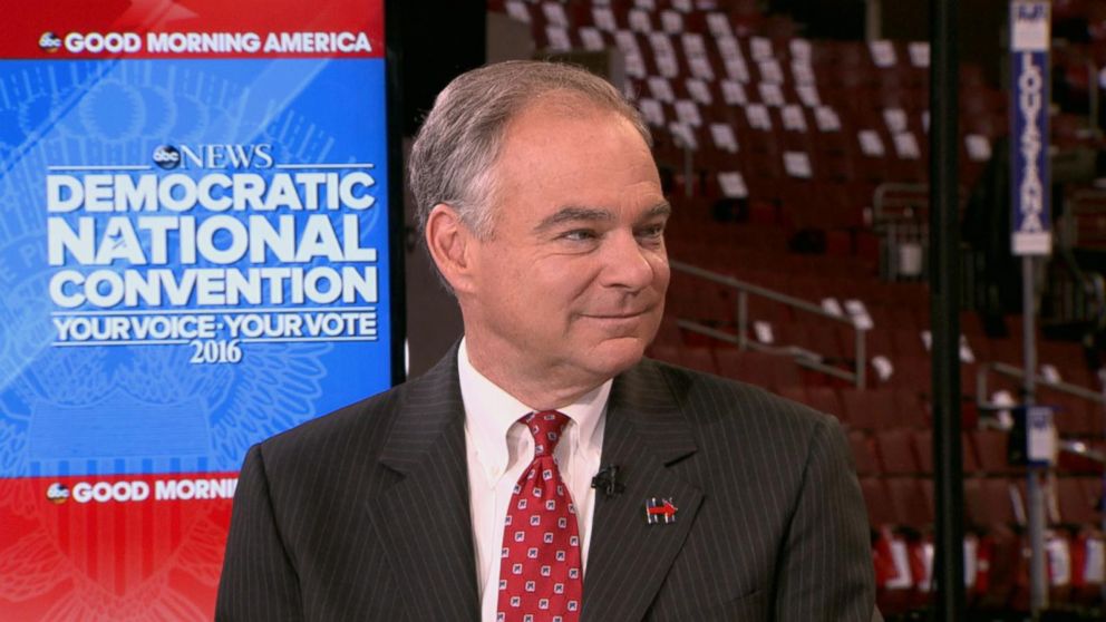 Tim Kaine appears on "Good Morning America," July 28, 2016.