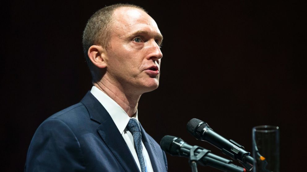 Carter Page, then adviser to U.S. Republican presidential candidate Donald Trump, speaks at the graduation ceremony for the New Economic School in Moscow, July 8, 2016.