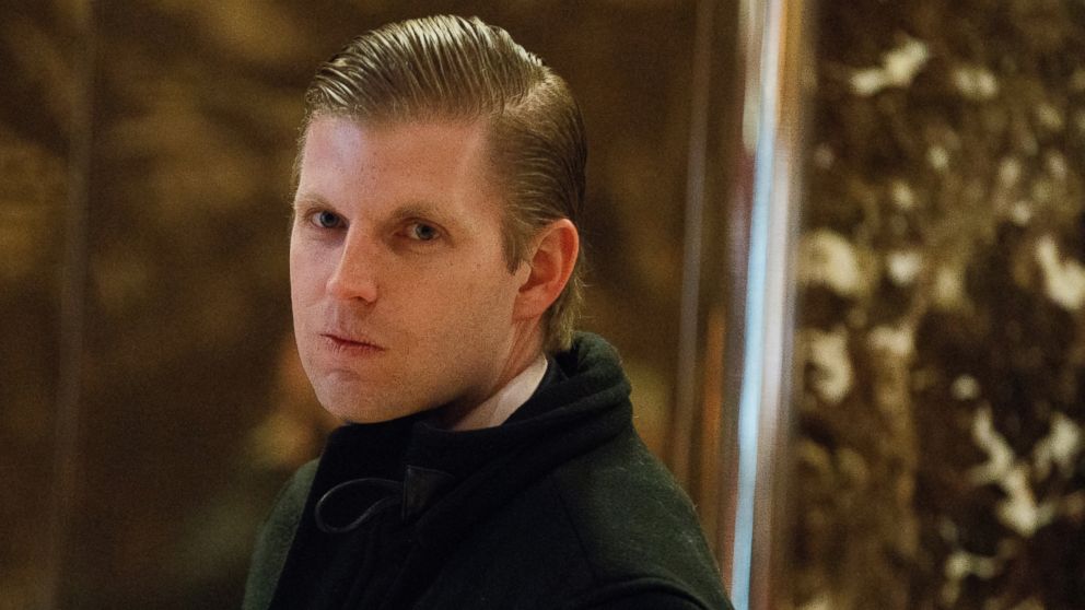 Eric Trump, son of President-elect Donald Trump, waits for an elevator in the lobby of Trump Tower in New York City, Dec. 15, 2016. 