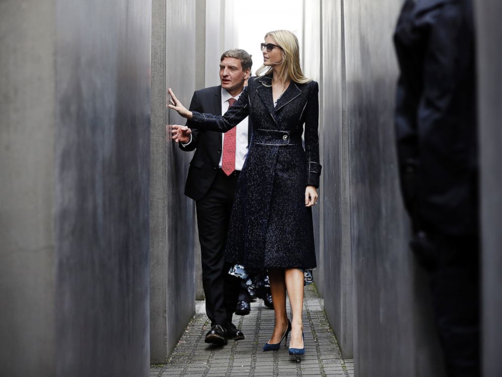 PHOTO: Ivanka Trump, daughter and adviser of U.S. President Donald Trump, touches a stllee when visiting the Memorial to the Murdered Jews of Europe after she participated in the W20 Summit in Berlin, April 25, 2017. 