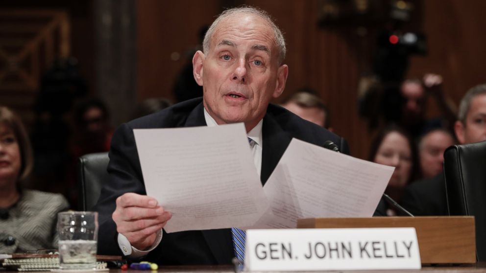 PHOTO: Homeland Security Secretary-designate John Kelly testifies on Capitol Hill in Washington, D.C. Jan. 10, 2017, at his confirmation hearing before the Senate Homeland Security and Governmental Affairs Committee.