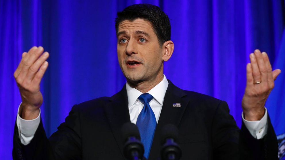 House Speaker Paul Ryan of Wisconsin speaks during a news conference in Janesville, Wisconsin, Nov. 9, 2016.