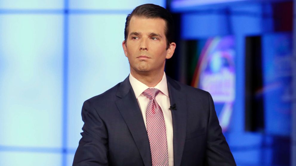 Donald Trump Jr. is interviewed by host Sean Hannity on his Fox News Channel television program, in New York, July 11, 2017. 