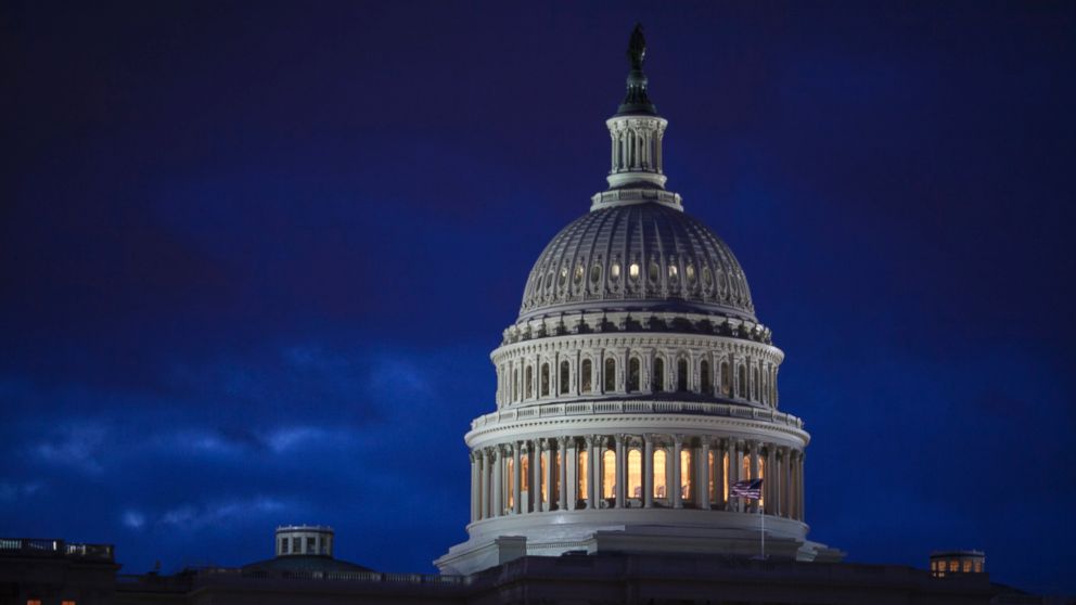 The Capitol is seen at dawn in Washington, April 4, 2017. 