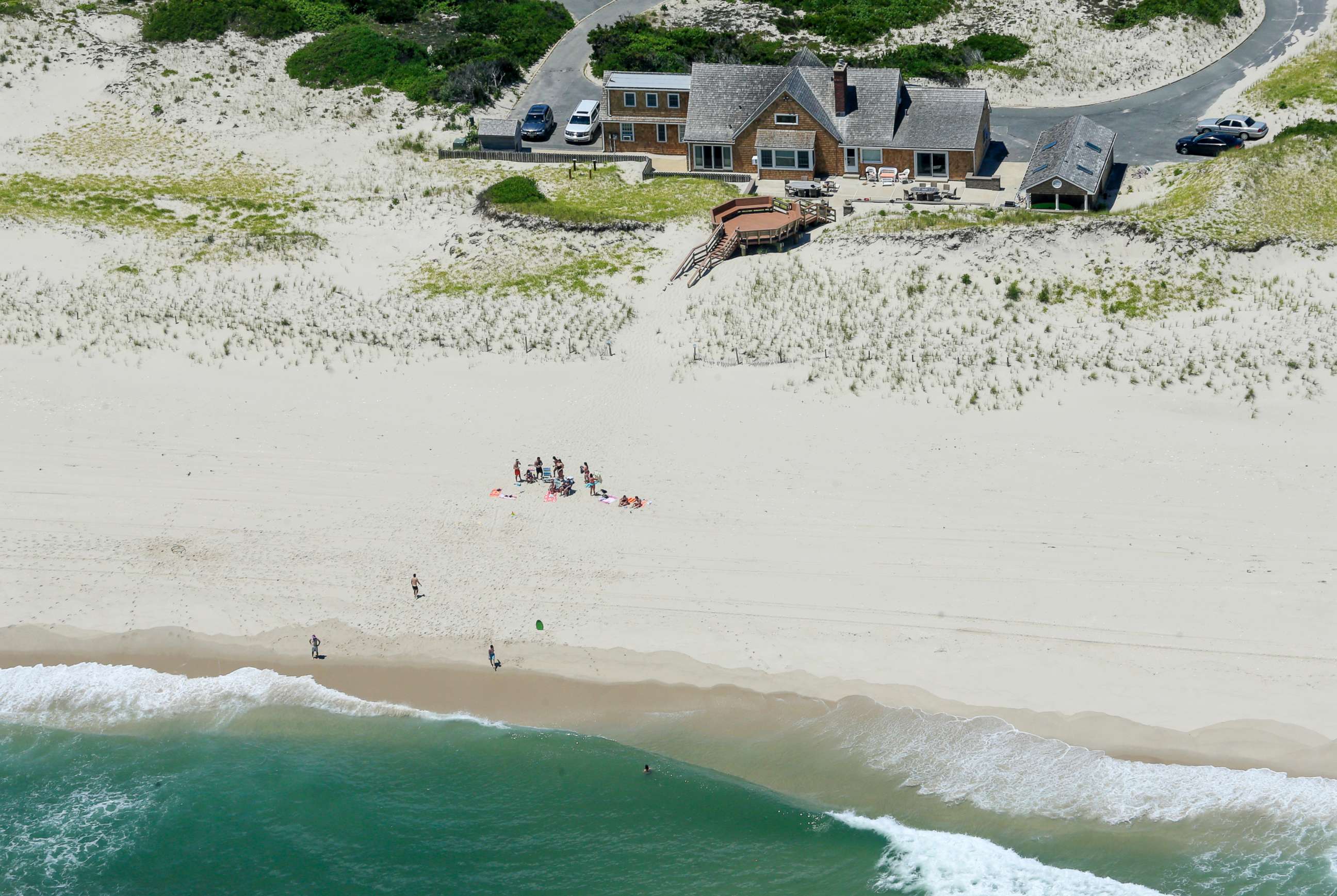 PHOTO: New Jersey Gov. Chris Christie uses the beach with his family and friends at the governor's summer house at Island Beach State Park in N.J., July 2, 2017.