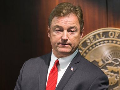 PHOTO: Sen. Dean Heller is pictured during a press conference where he announced he will vote no on the proposed GOP healthcare bill at the Grant Sawyer State Office Building, June 23, 2017 in Las Vegas. 