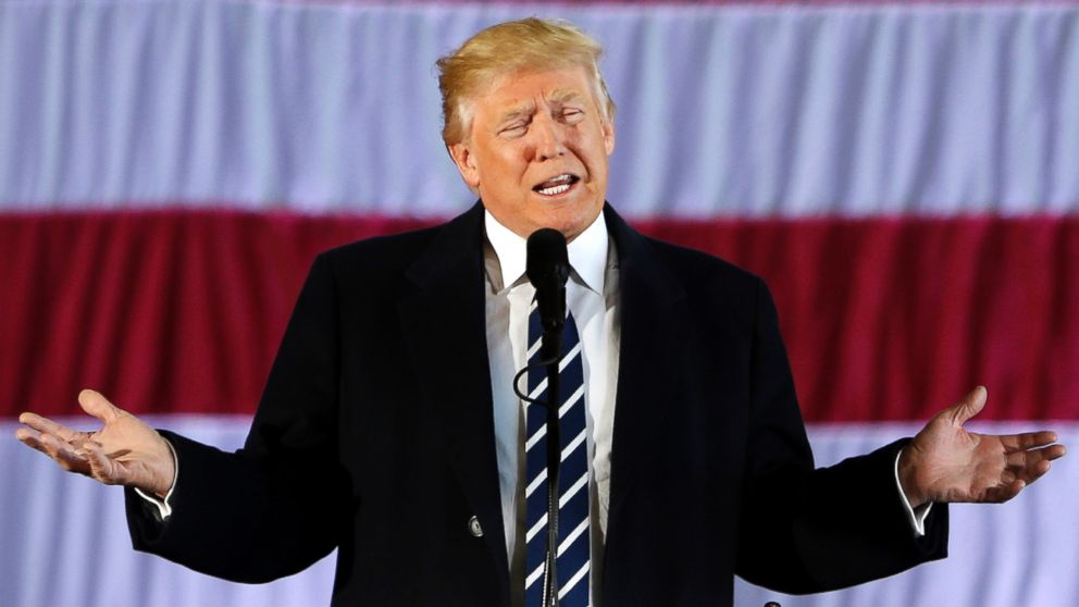 President-elect Donald Trump speaks at a "Get Out The Vote" rally to stump for Republican senate candidate, Louisiana Treasurer John Kennedy, and other congressional candidates, in Baton Rouge, Louisiana, Dec. 9, 2016. 