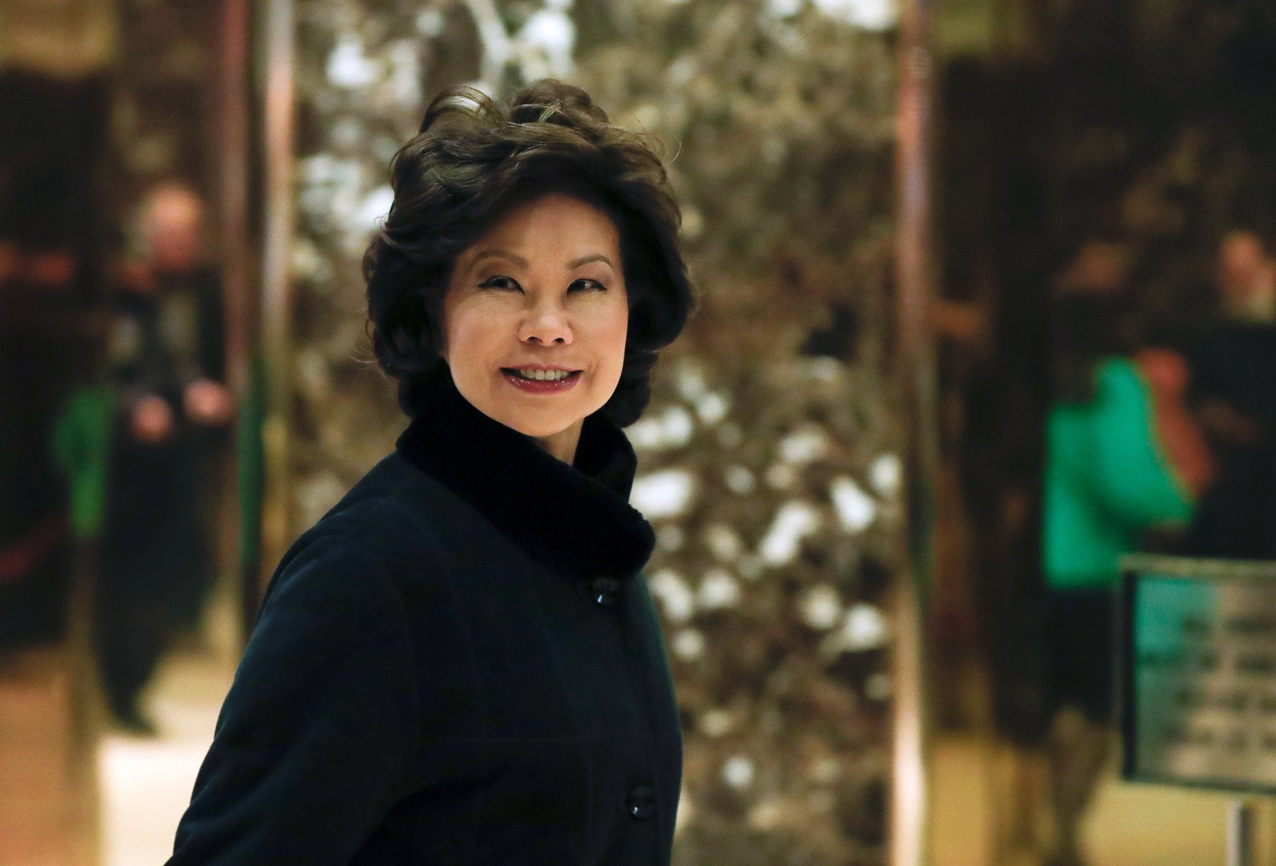 PHOTO: Former Labor Secretary Elaine Chao arrives at Trump Tower, Nov. 21, 2016, in New York, to meet with President-elect Donald Trump.