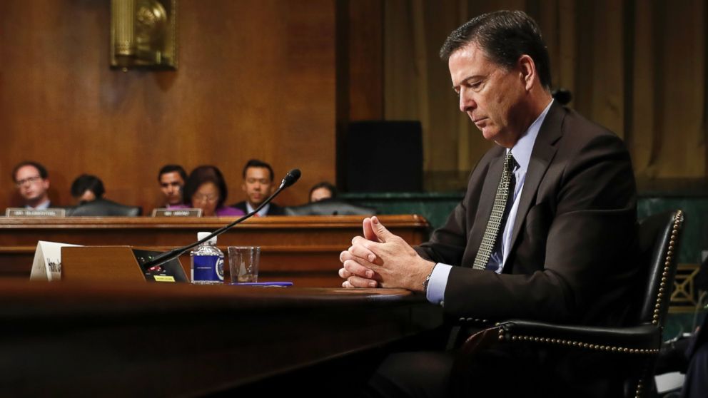 FBI Director James Comey pauses as he testifies on Capitol Hill in Washington, before a Senate Judiciary Committee hearing, May 3, 2017.