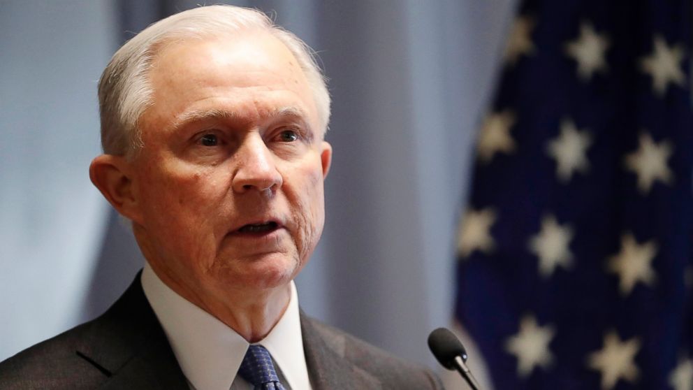 Attorney General Jeff Sessions speaks in Central Islip, New York, April 28, 2017.