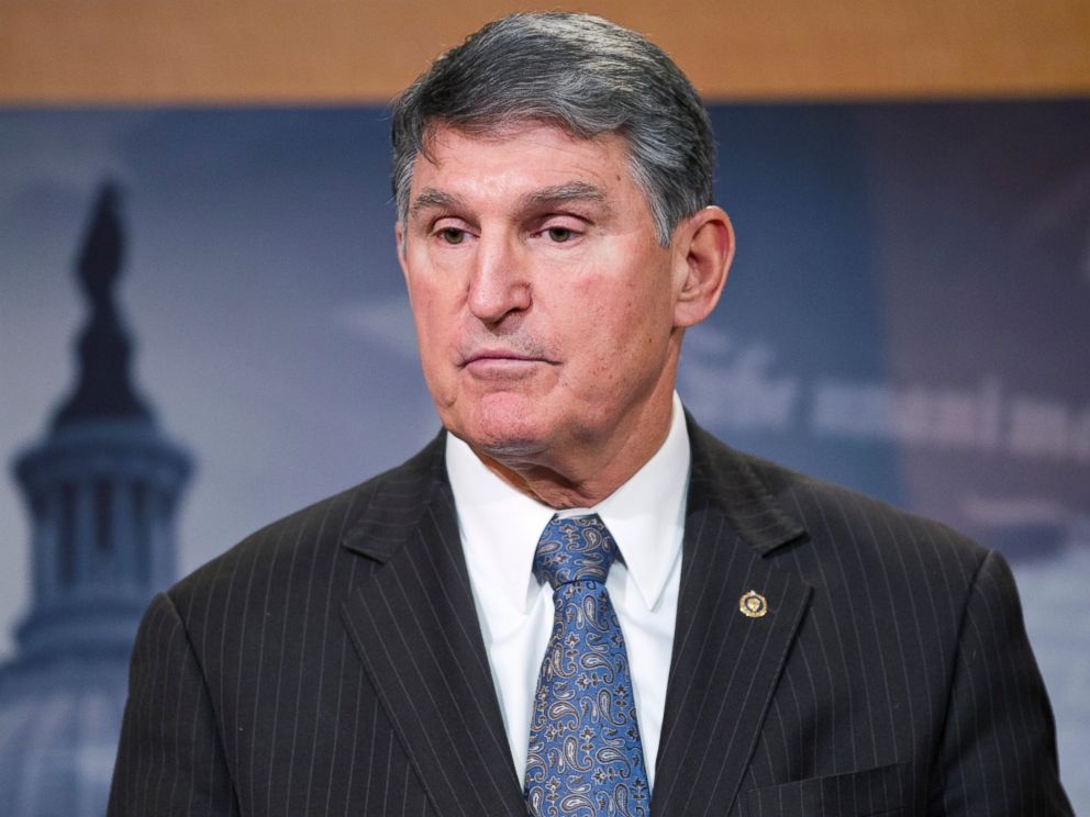 PHOTO: Sen. Joe Manchin, D-W.Va., speaks during a news conference on Capitol Hill in Washington.