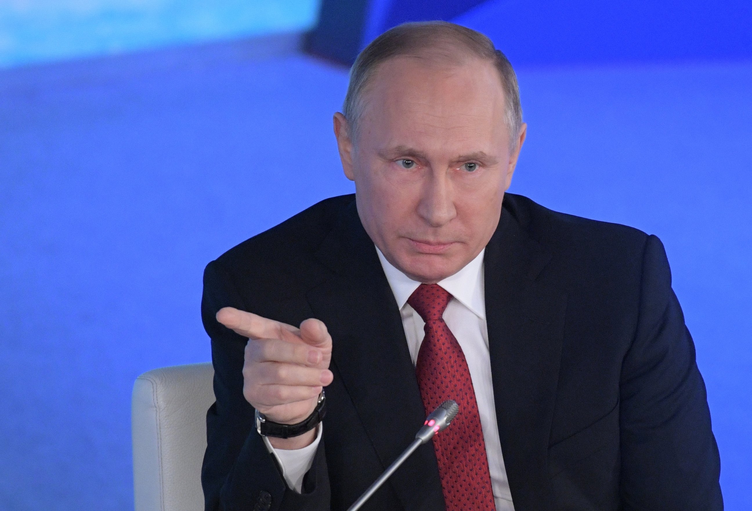 PHOTO: Vladimir Putin speaks at the international Arctic forum in Arkhangelsk, Russia.