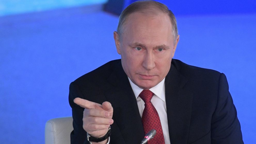 Vladimir Putin speaks at the international Arctic forum in Arkhangelsk, Russia.