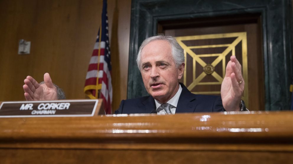 PHOTO: Senate Foreign Relations Committee Chairman Sen. Bob Corker, presides over the committee's confirmation hearing for Secretary of State-designate Rex Tillerson, Jan. 11, 2017, on Capitol Hill in Washington