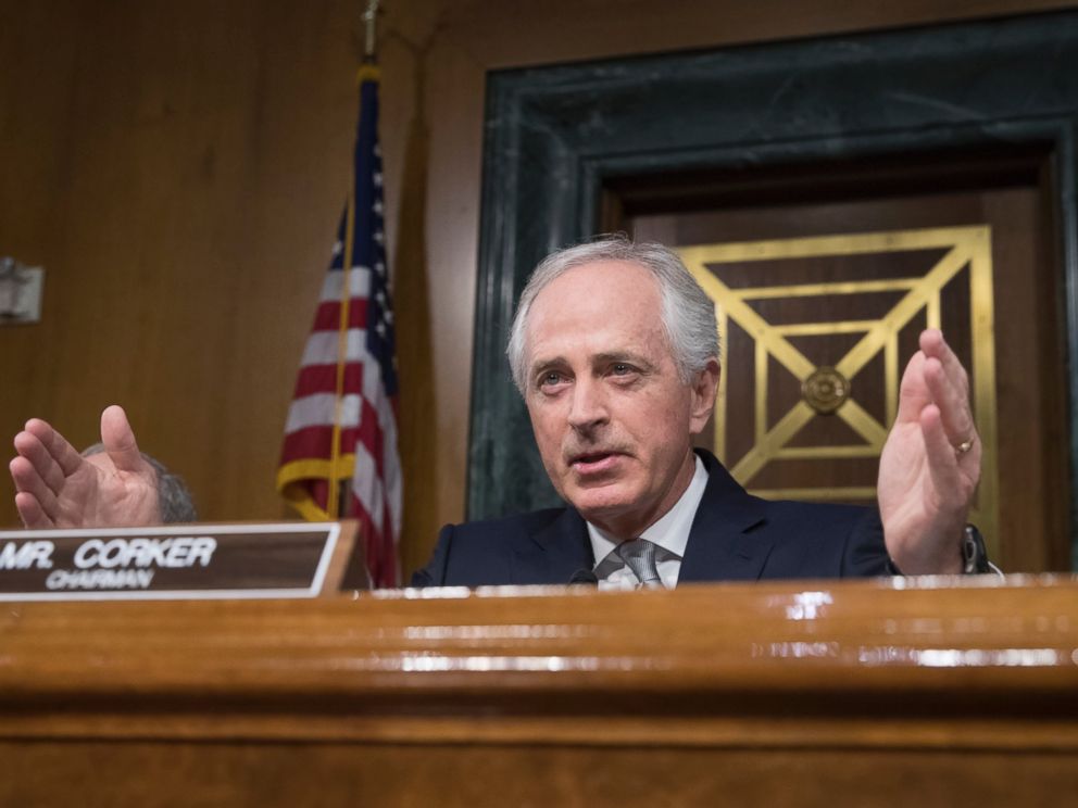 PHOTO: Senate Foreign Relations Committee Chairman Sen. Bob Corker, presides over the committees confirmation hearing for Secretary of State-designate Rex Tillerson, Jan. 11, 2017, on Capitol Hill in Washington