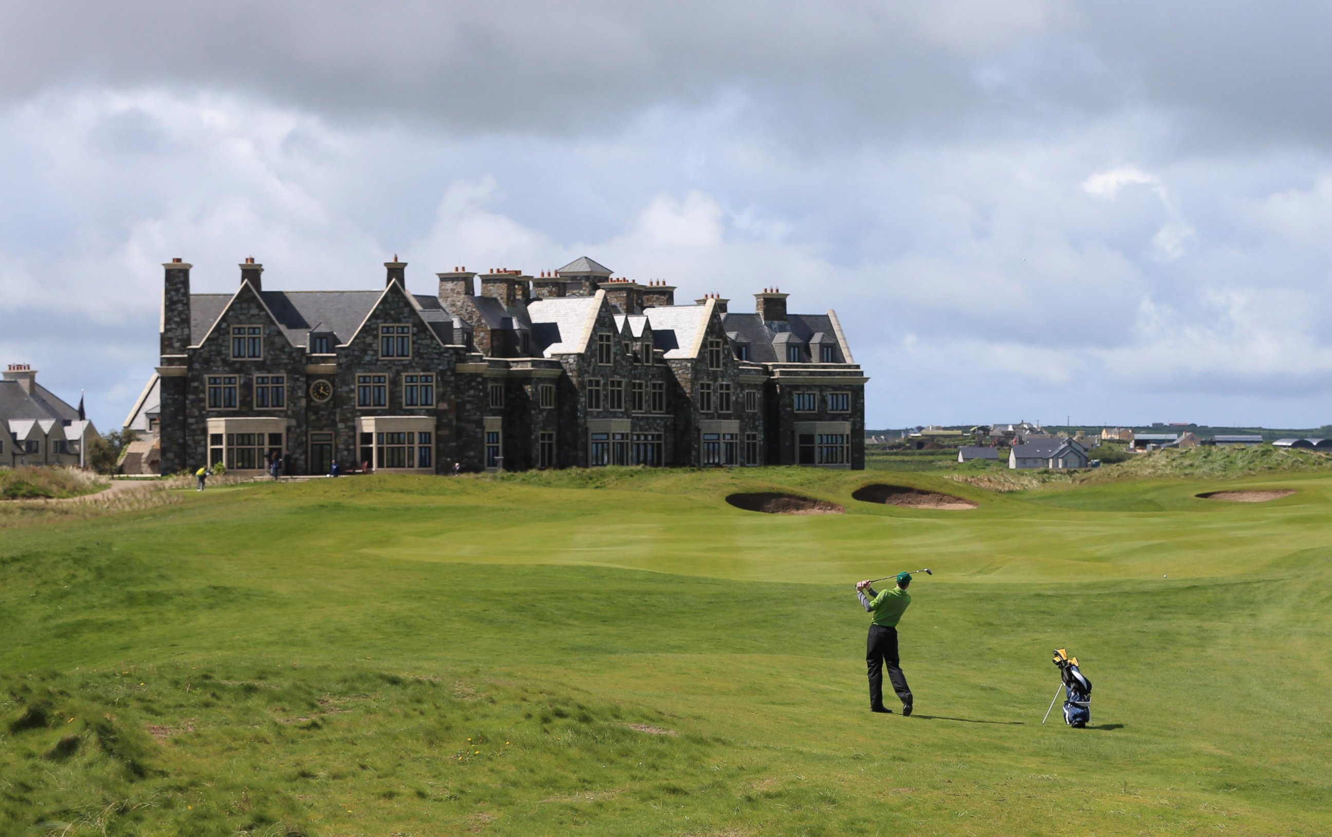 PHOTO: A golfer is seen on the Doonbeg Golf Links Course and Hotel in County Clare, Ireland, May 12, 2014.