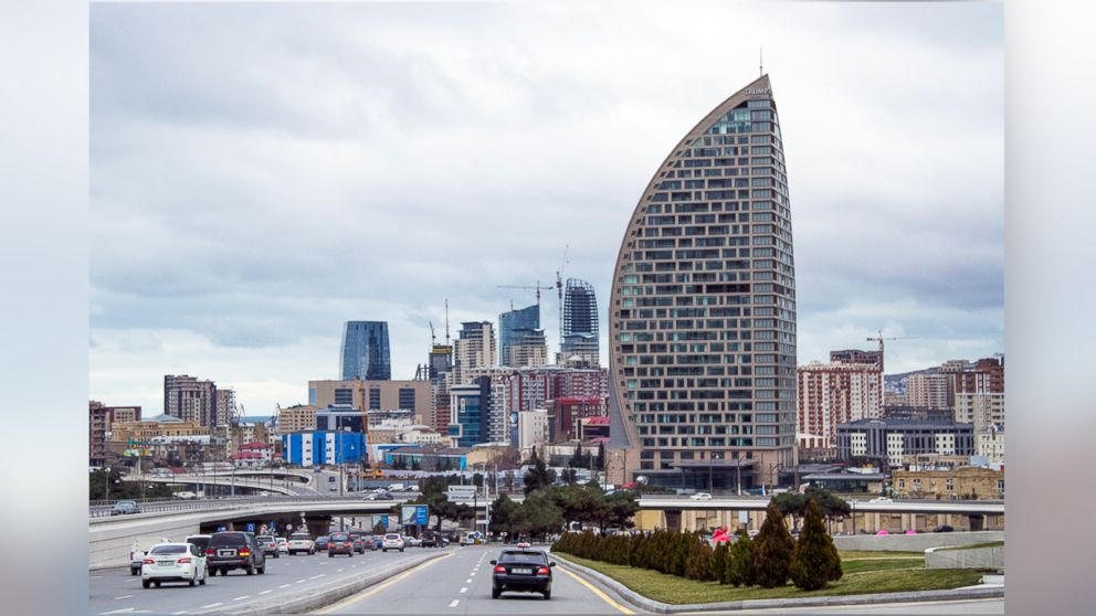 PHOTO: The Trump International Hotel, the highest building, is seen in Baku, Azerbaijan, Feb. 19, 2016. 