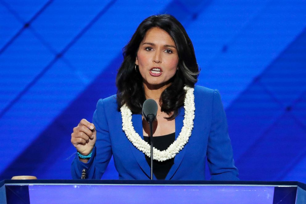 PHOTO: Rep. Tulsi Gabbard, D-Hawaii speaks at the Democratic National Convention in Philadelphia. 