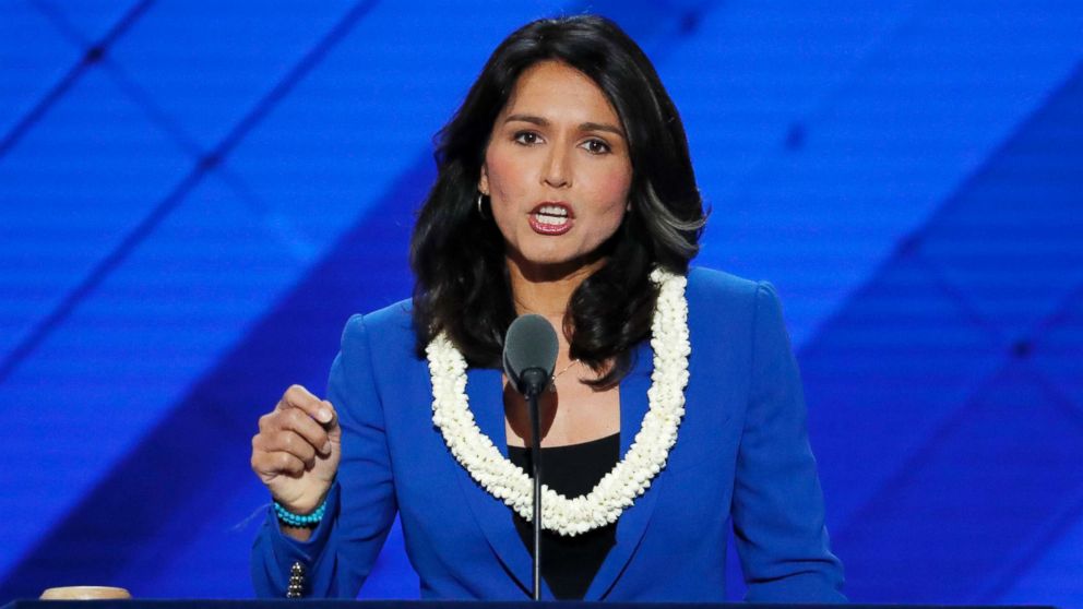 Rep. Tulsi Gabbard, D-Hawaii speaks at the Democratic National Convention in Philadelphia.