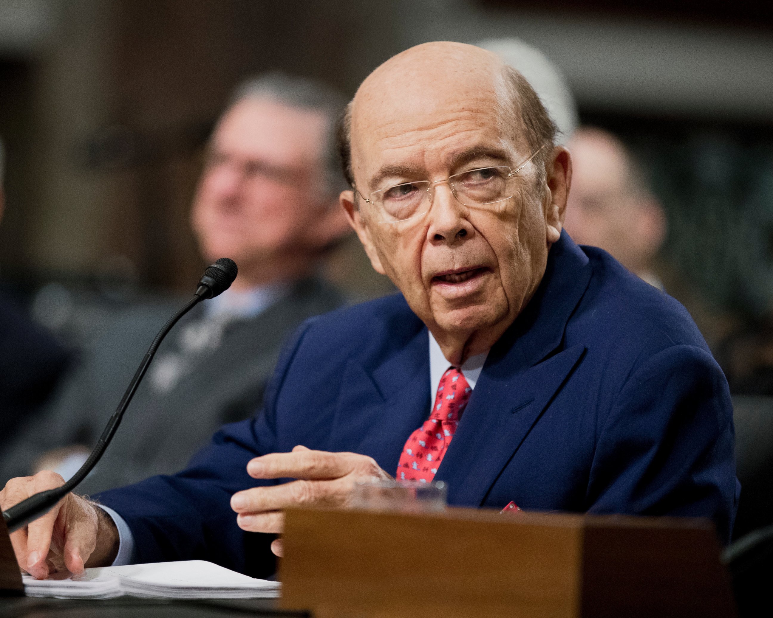 PHOTO: Commerce Secretary-designate Wilbur Ross testifies on Capitol Hill in Washington, Jan. 18, 2017, at his confirmation hearing before the Senate Commerce Committee.
