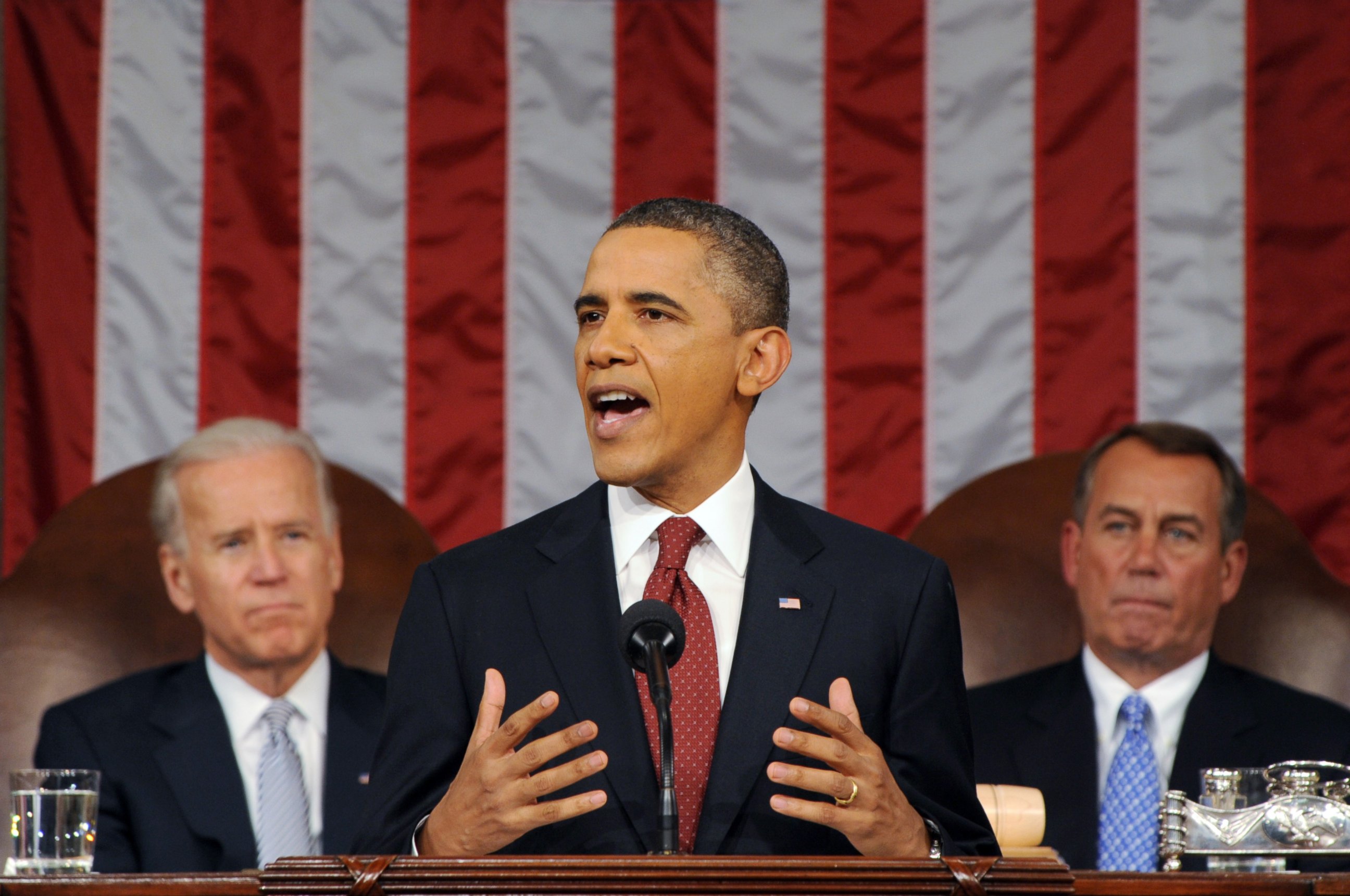 PHOTO: President Barack Obama delivers his State of the Union address on Capitol Hill in Washington, Jan. 24, 2012.