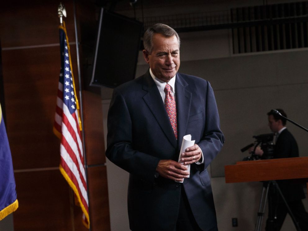 PHOTO: House Speaker John Boehner of Ohio wraps up what may be his last news conference of the 113th Congress, Thursday, Dec. 11, 2014, on Capitol Hill in Washington.