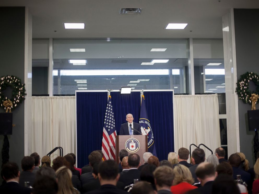PHOTO: CIA Director John Brennan speaks during a news conference at CIA headquarters in Langley, Va., Dec. 11, 2014. 