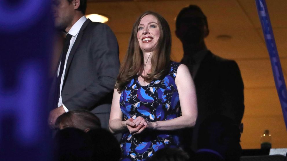 Chelsea Clinton, daughter of former President Bill Clinton, applauds during the second day session of the Democratic National Convention in Philadelphia, July 26, 2016.