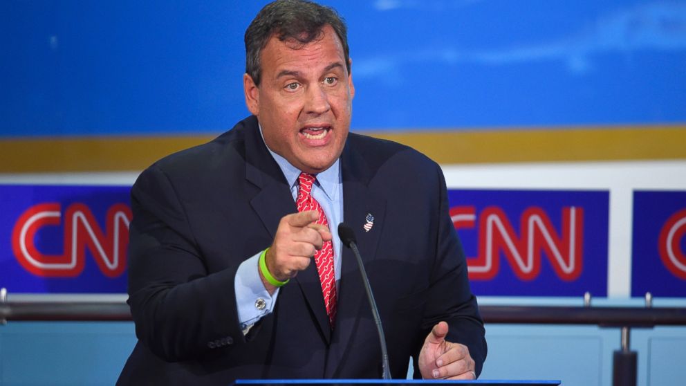 Republican presidential candidate, New Jersey Gov. Chris Christie speaks during the CNN Republican presidential debate, Sept. 16, 2015, in Simi Valley, Calif. 