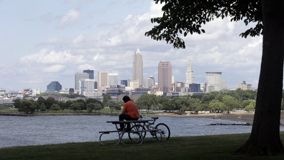 This July 8, 2014, file photo, shows a view of downtown Cleveland. City officials plan to present an overview of security preparation on May 31, 2016, for this summer's Republican National Convention in Cleveland, seeking to counter continuing concerns about readiness to host the event expected to bring 50,000 visitors to northeast Ohio.