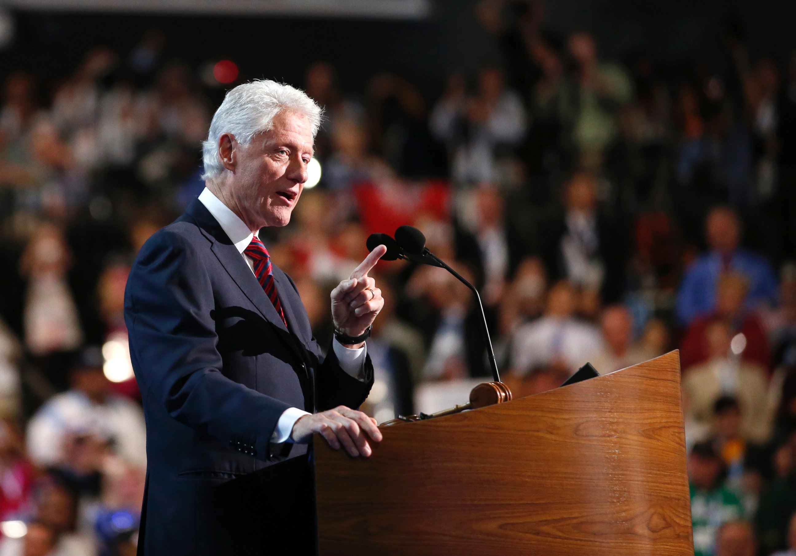 PHOTO: Former President Bill Clinton addresses the Democratic National Convention in Charlotte, N.C., on Sept. 5, 2012. 