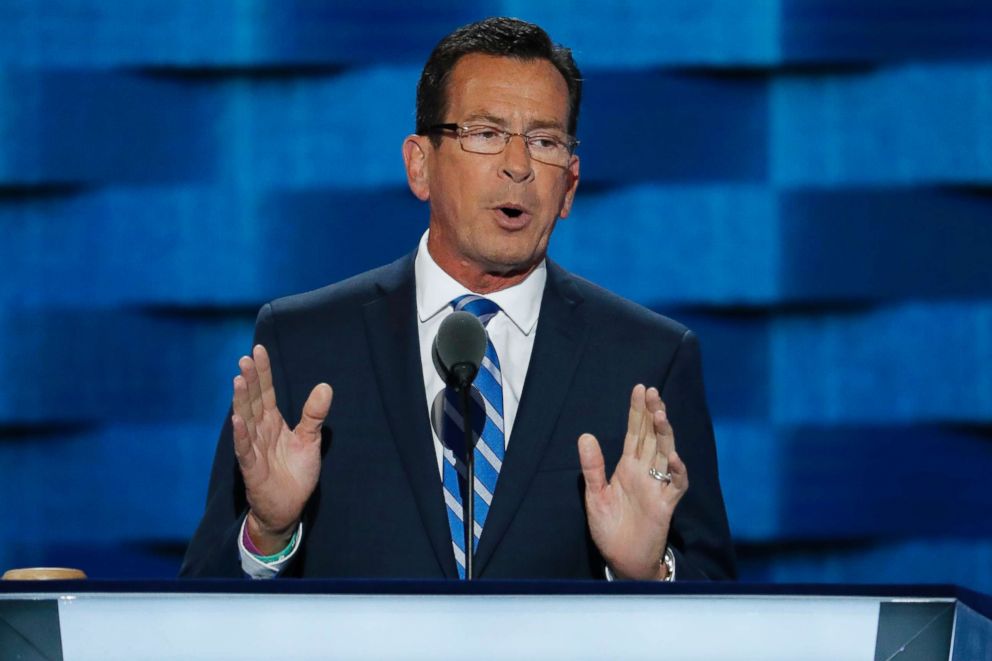 PHOTO: Connecticut Gov. Dannel Malloy speaks during the first day of the Democratic National Convention in Philadelphia, Pennsylvania, July 25, 2016.