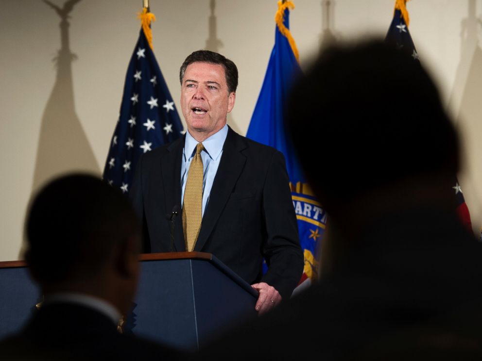 PHOTO: FBI Director James Comey makes a statement, on Hillary Clintons server contained classified information, at FBI Headquarters in Washington, July 5, 2016.