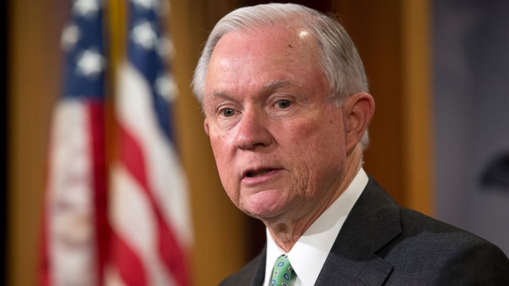 Sen. Jeff Sessions, R-Ala. speaks during a news conference on Capitol Hill in Washington, June 23, 2016, to discuss the Supreme Court's immigration ruling.