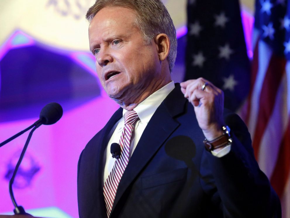 PHOTO: Former Virginia Sen. Jim Webb speaks at the National Sheriffs? Association presidential forum, June 30, 2015, in Baltimore.