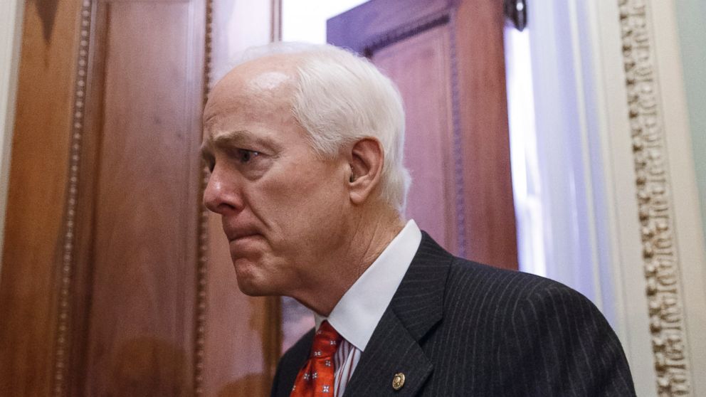 Senate Minority Whip John Cornyn of Texas, speaks with reporters outside his office on Capitol Hill in this Feb. 4, 2014, file photo.  