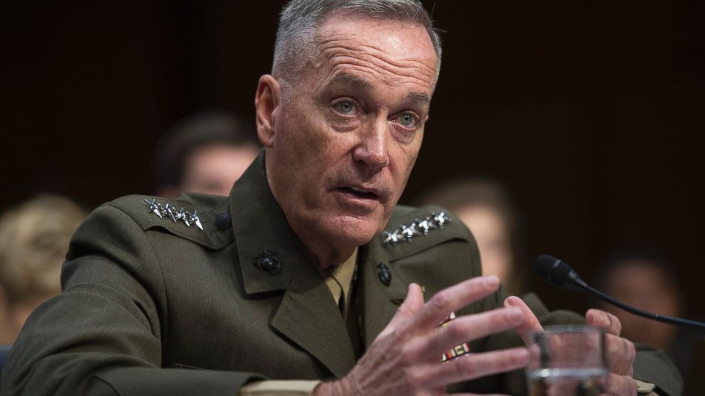 Marine Corps Commandant Gen. Joseph Dunford, Jr., testifies during his Senate Armed Services Committee confirmation hearing to become the Chairman of the Joint Chiefs of Staff, on Capitol Hill, July 9, 2015, in Washington.