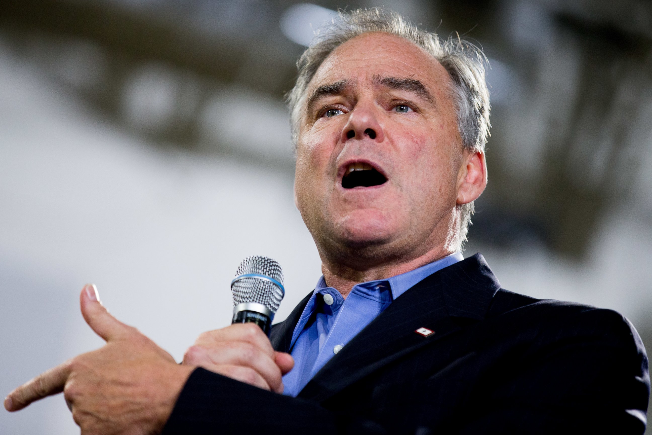 PHOTO: Sen. Tim Kaine speaks before welcoming Democratic presidential candidate Hillary Clinton at a rally at Northern Virginia Community College in Annandale in this July 14, 2016 file photo.