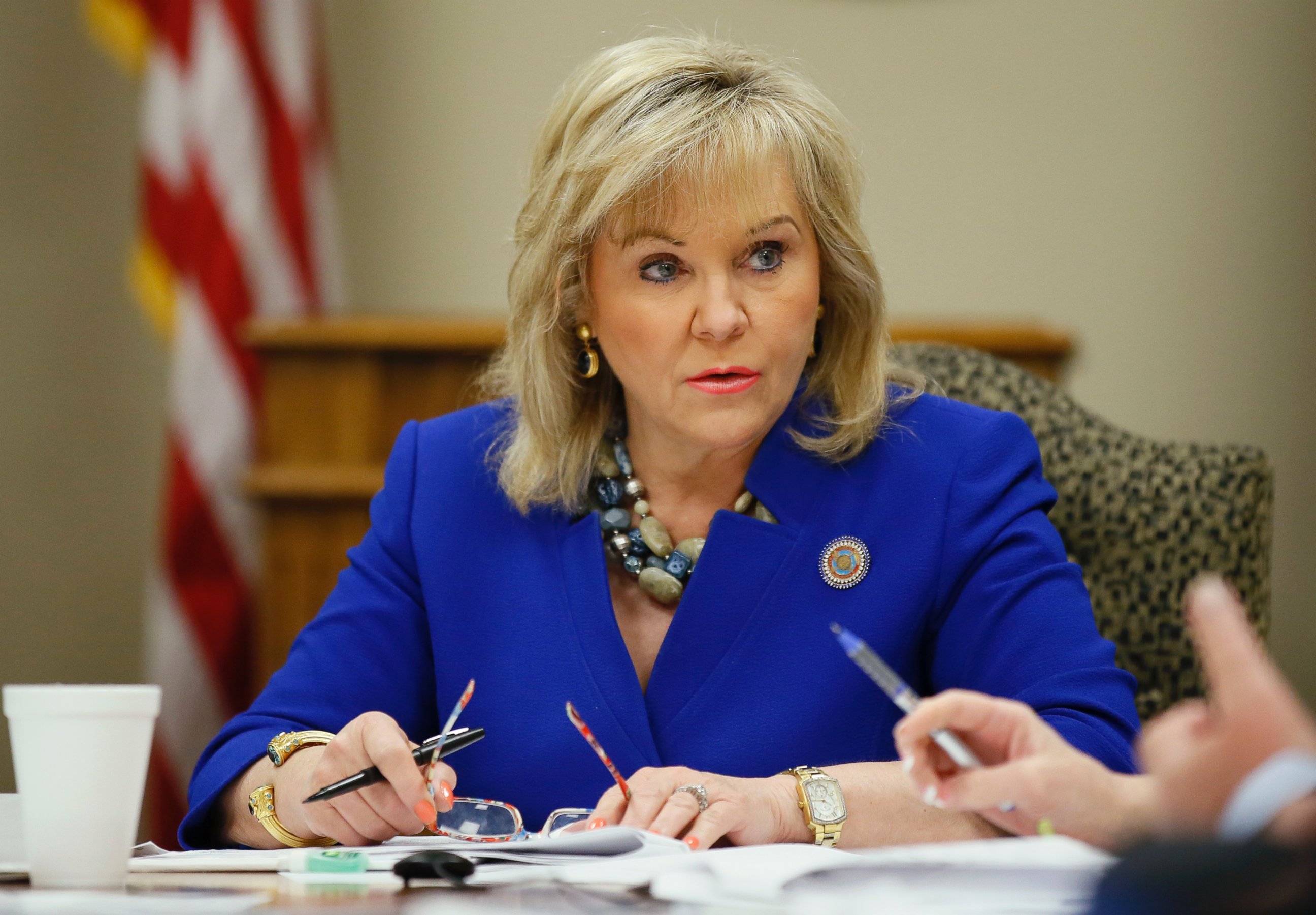 PHOTO: Oklahoma Gov. Mary Fallin attends a meeting of the State Board of Equalization in Oklahoma City, June 20, 2016.
