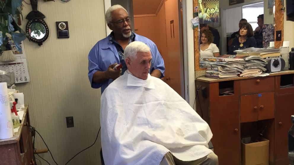 Pence Stops for Haircut From Barber Who Doesn't Recognize Him - ABC News