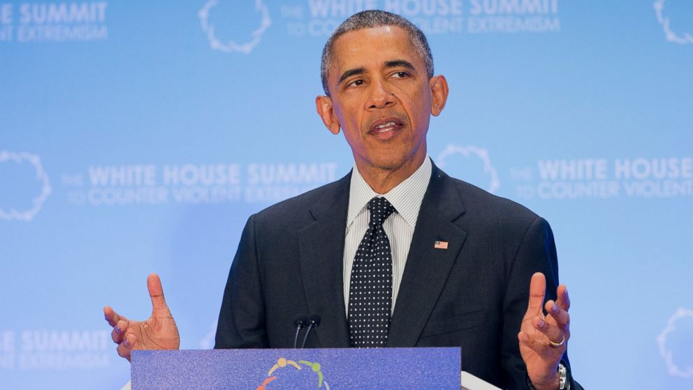 President Barack Obama speaks at the Countering Violent Extremism Summit, Thursday, Feb. 19, 2015, at the State Department in Washington. 